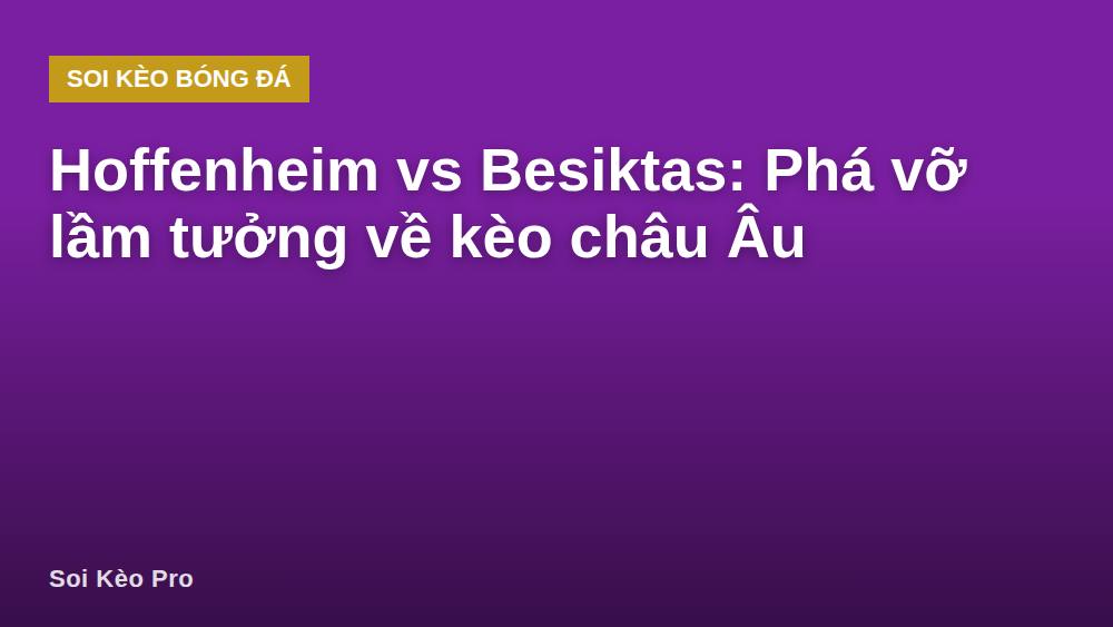 Hoffenheim vs Besiktas: Phá vỡ lầm tưởng về kèo châu Âu