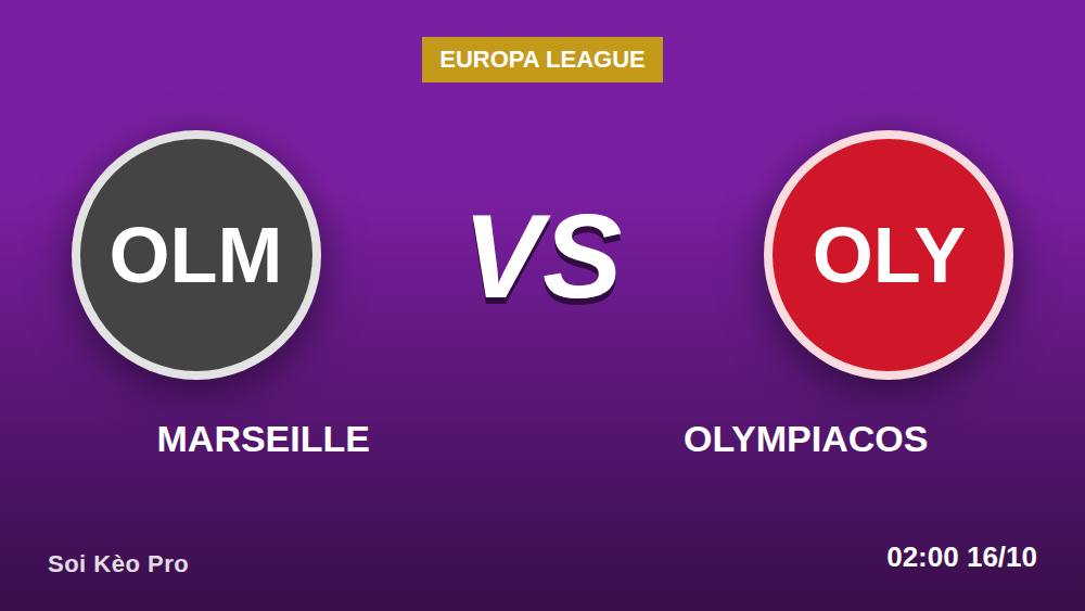 Marseille vs Olympiacos: 5 bước chốt kèo chuẩn ngày 15/10